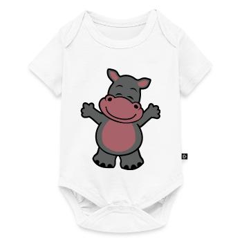 Cuddly hippopotamus - Baby Premium short-sleeve bodysuit - white - Front
