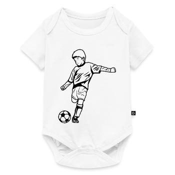 Croquis de garçon de football - Body à manches courtes Premium Bébé - blanc - Devant