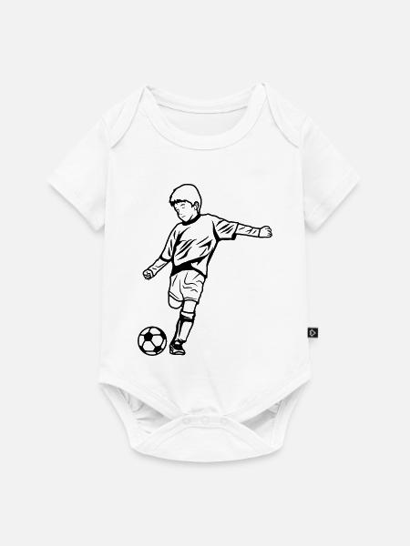 Fußballjunge Skizze - Baby Premium Kurzarmbody - Weiß