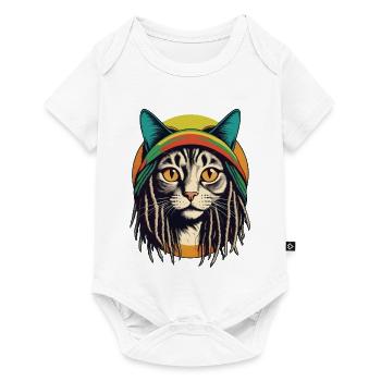 Cool Rasta Cat - Baby Premium short-sleeve bodysuit - white - Front