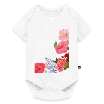 Fleurs d’été Motif Flower Power - Body à manches courtes Premium Bébé - blanc - Devant