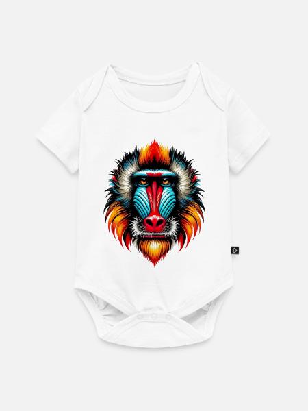Mandrill-Affe - Baby Premium Kurzarmbody - Weiß