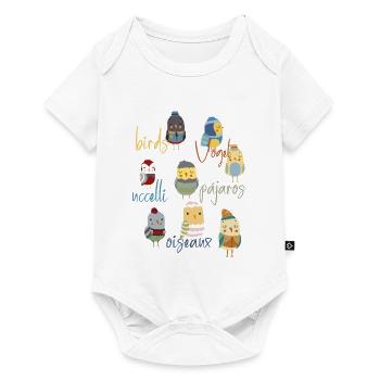 Children's Illustration of Birds in Cartoon - Baby Premium short-sleeve bodysuit - white - Front