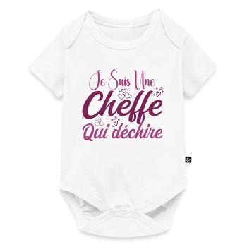 Je Suis Une Cheffe Qui Déchire - Body à manches courtes Premium Bébé - blanc - Devant