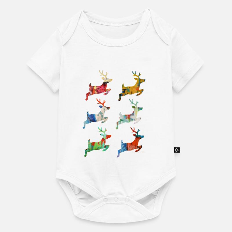 Caribou Style abstrait coloré - Body à manches courtes Premium Bébé - blanc