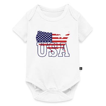 Carte des États-Unis - Body à manches courtes Premium Bébé - blanc - Devant