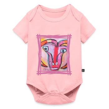 Zodiaque Bélier - Art expressionniste coloré - Body à manches courtes Premium Bébé - rose - Devant