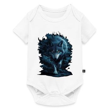 Mystic Wolf in Night Forest - Baby Premium short-sleeve bodysuit - white - Front
