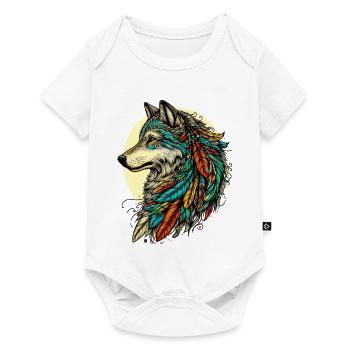 American Indian Wolf American Redskin - Baby Premium short-sleeve bodysuit - white - Front