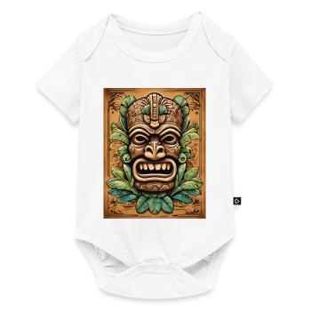 Masque Tiki - Body à manches courtes Premium Bébé - blanc - Devant