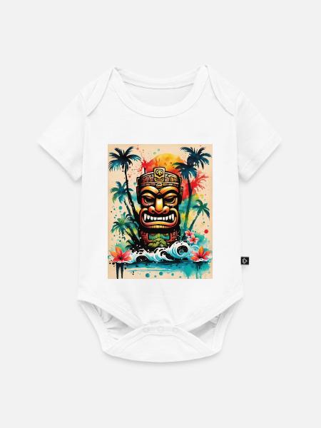 Tiki Splash art - Baby Premium Kurzarmbody - Weiß
