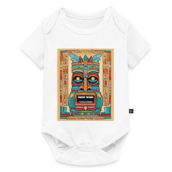 Masque Tiki coloré - Body à manches courtes Premium Bébé - blanc - Devant