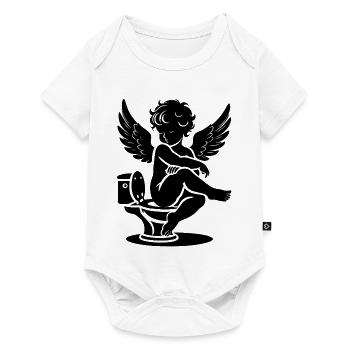 Humorvoller Engel:Himmlischer Spaß für Zuhause - Baby Premium Kurzarmbody - Weiß - Vorne