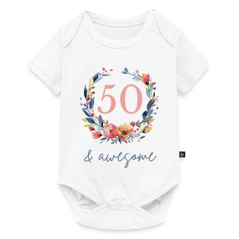 50 et génial ! personnalisable - Body à manches courtes Premium Bébé - blanc - Devant