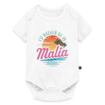 Ich wäre lieber in Malia - Baby Premium Kurzarmbody - Weiß - Vorne