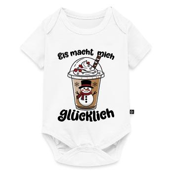 Eis macht mich glücklich Schneemann-Getränkebecher - Baby Premium Kurzarmbody - Weiß - Vorne