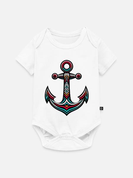 Ein Anker - Baby Premium Kurzarmbody - Weiß