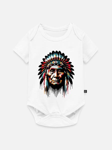 Amerikanisch, Indianer, Amerikaner - Baby Premium Kurzarmbody - Weiß