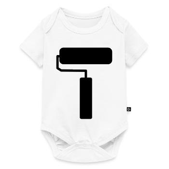 Paint Roller Silhouette - Outil de peinture minimaliste - Body à manches courtes Premium Bébé - blanc - Devant