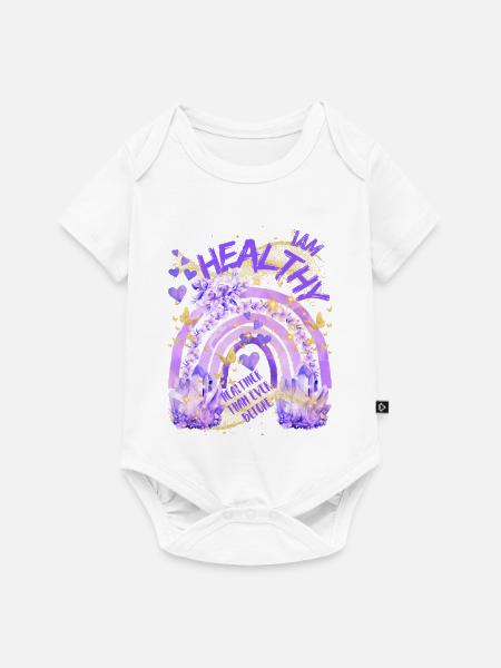 Gesundheit - Ich bin gesund mit Regenbogen - Baby Premium Kurzarmbody - Weiß
