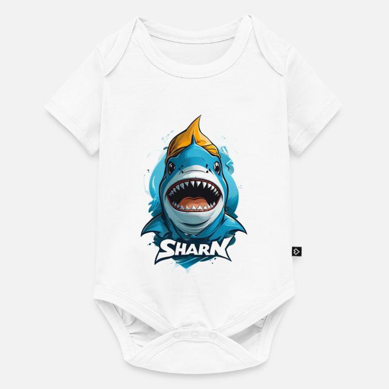 Shark - Body à manches courtes Premium Bébé - blanc