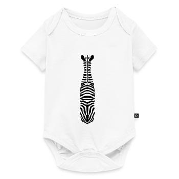 Zebra with Unique Stripes - Baby Premium short-sleeve bodysuit - white - Front