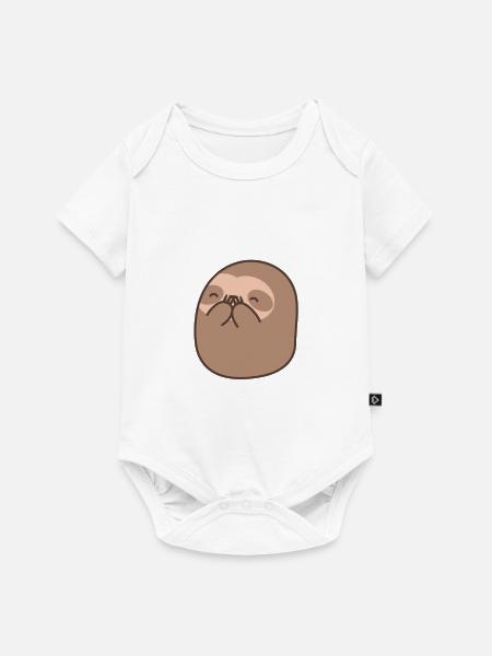 Einzigartiger Faultierbär - Baby Premium Kurzarmbody - Weiß