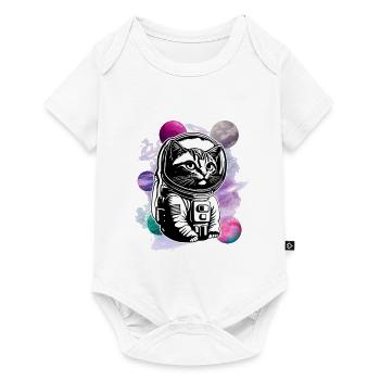 "Astronaut Cat - Kosmischer Entdecker - Baby Premium Kurzarmbody - Weiß - Vorne