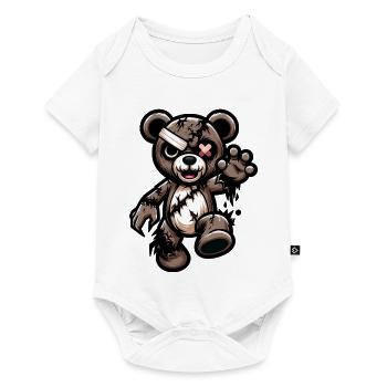 Disheveled teddy bear with scar - Baby Premium short-sleeve bodysuit - white - Front