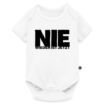 Nie wieder ist jetzt - Gegen Rechts, gegen Hetze - Baby Premium Kurzarmbody - Weiß - Vorne