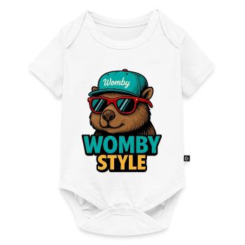 Castor style Womby avec lunettes de soleil - Body à manches courtes Premium Bébé - blanc - Devant