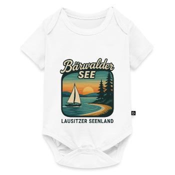 Bärwalder See im Lausitzer Seenland mit Segelboot - Baby Premium Kurzarmbody - Weiß - Vorne