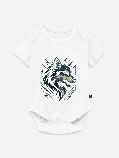 Wolf Design - Baby Premium Kurzarmbody - Weiß
