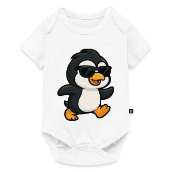 Cool pingouin lunettes de soleil été jogging course à pied - Body à manches courtes Premium Bébé - blanc - Devant