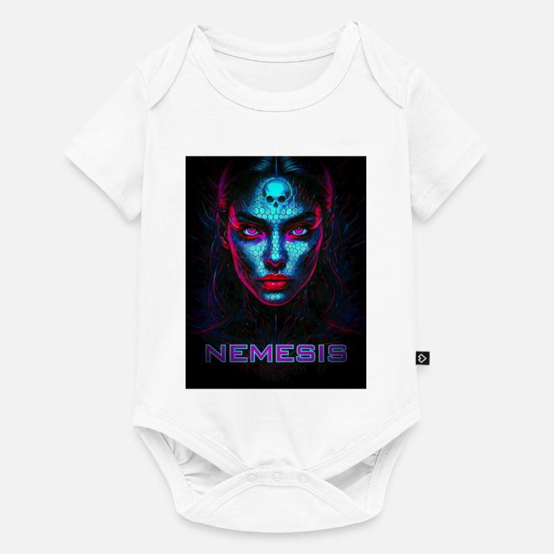Nemesis – Cyber Face des Ténèbres - Body à manches courtes Premium Bébé - blanc