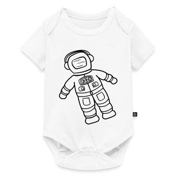 Astronaut Raumfahrer Doodle Weltraumforscher gezeichnet - Baby Premium Kurzarmbody - Weiß - Vorne