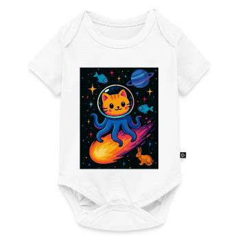 Cosmic Cat Octopus Adventure - Baby Premium short-sleeve bodysuit - white - Front