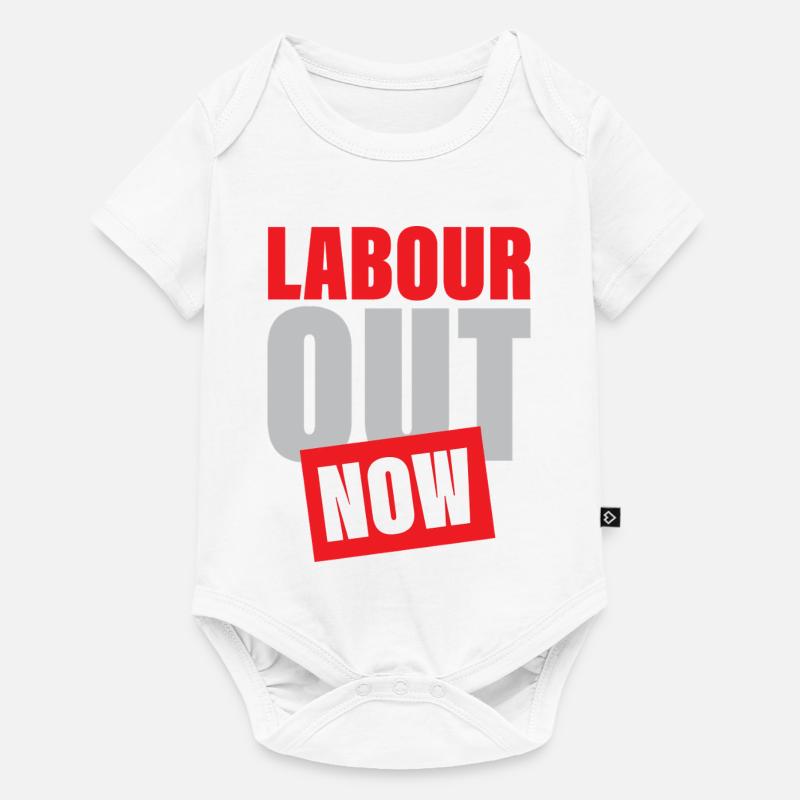 Labour out Now Mutiges Protestdesign - Baby Premium Kurzarmbody - Weiß
