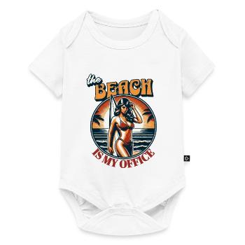 John Doe Jr  - The Beach  Is My Office - Baby Premium Kurzarmbody - Weiß - Vorne