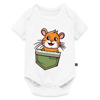 Hamster dans la Poche Cadeau Mignon et Rigolo - Body à manches courtes Premium Bébé - blanc - Devant