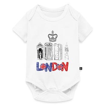 Drapeau London Love Heart - Body à manches courtes Premium Bébé - blanc - Devant