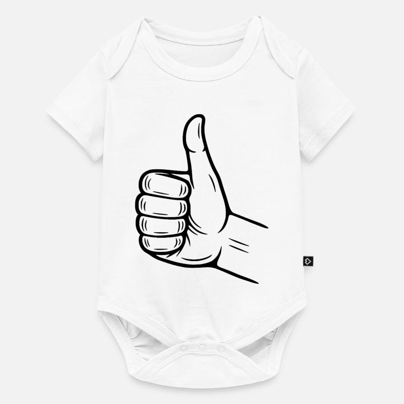 Signe de la main du pouce levé – symbole du pouce levé - Body à manches courtes Premium Bébé - blanc