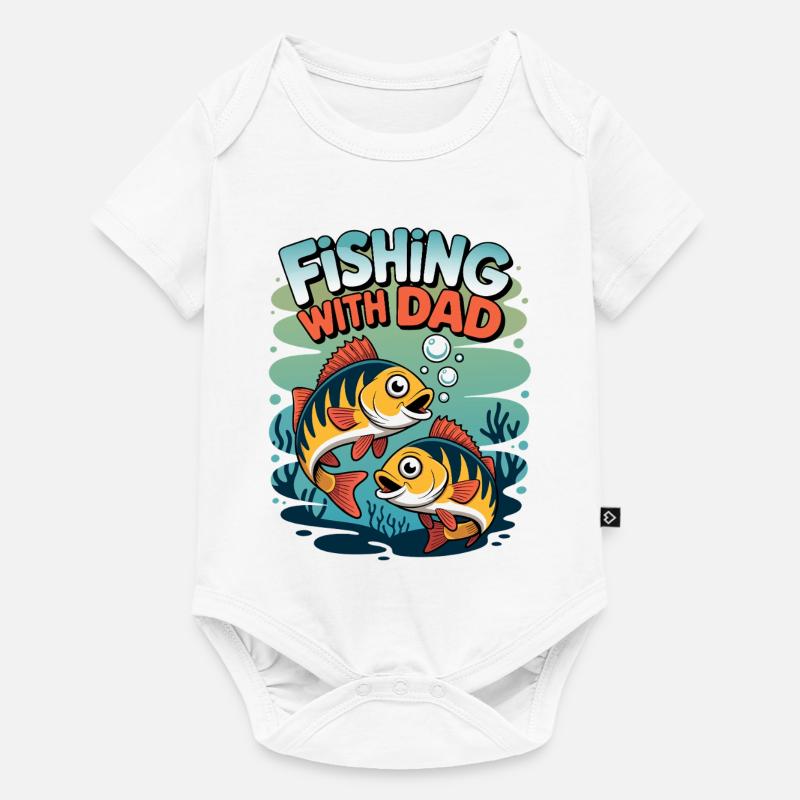 Pêcher avec papa - Body à manches courtes Premium Bébé - blanc