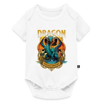 Dragon Fantaisie Magie Mysticisme Mythologie Créature - Body à manches courtes Premium Bébé - blanc - Devant