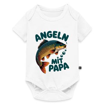 Pêche avec motif de poisson papa - Body à manches courtes Premium Bébé - blanc - Devant