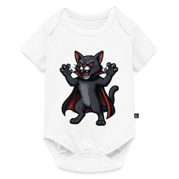 Cute Halloween Cat Vampire Cartoon Monster Funny - Baby Premium short-sleeve bodysuit - white - Front