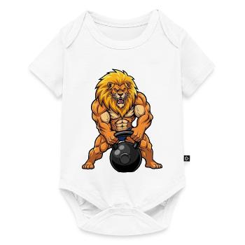 Löwe König Fitness Kettlebell Workout Kraft - Body à manches courtes Premium Bébé - blanc - Devant