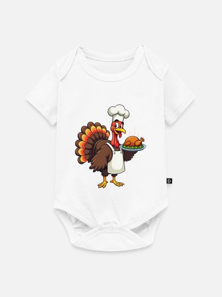 Thanksgiving Truthahn Koch Thanksgiving - Baby Premium Kurzarmbody - Weiß