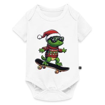 Lézard Noël Drôle - Body à manches courtes Premium Bébé - blanc - Devant
