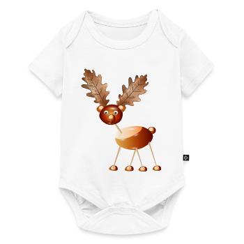 Lustiges Kastanien-Rentier – Bastelspaß & Kindheit - Baby Premium Kurzarmbody - Weiß - Vorne